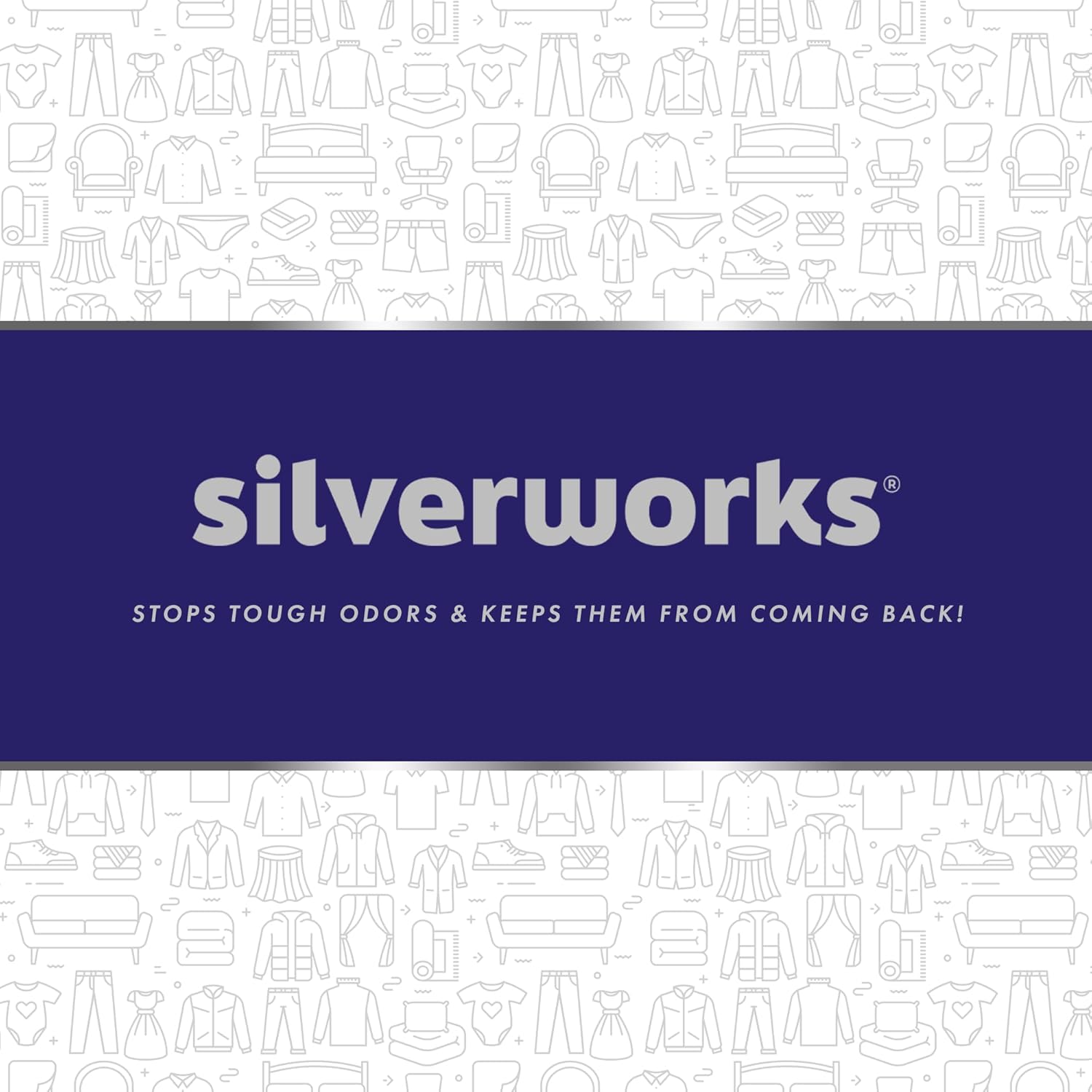 SilverWorks! Fabric Spray Odor Eliminator For Home - Powerful, Natural Silver Ion Deodorizing Technology - Clothes, Furniture And Couch Deodorizer Odor Eliminator And Refresher Spray -16.9oz