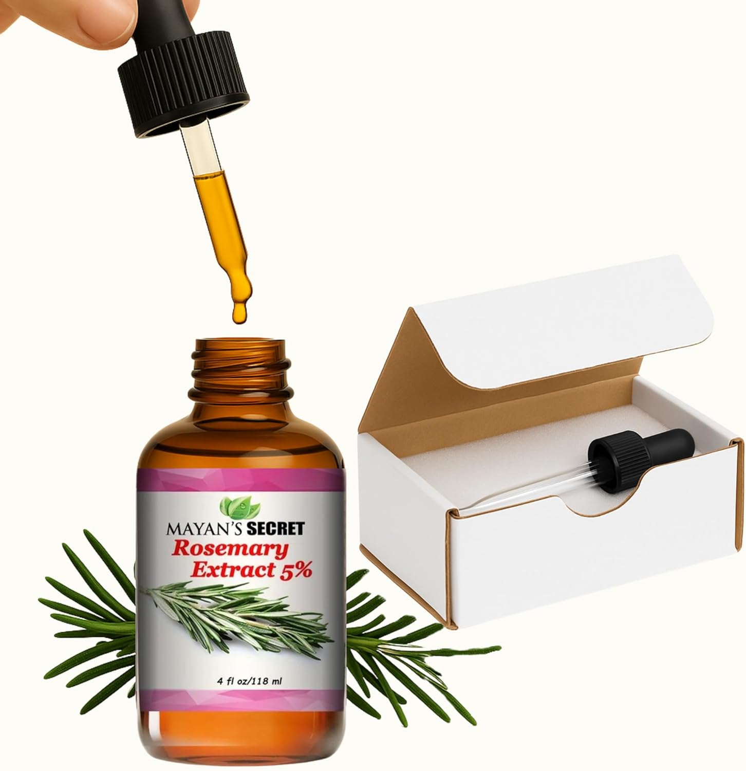 Pure Carrier and Essential Oils for Skin Care, Hair, Body Moisturizer for Face-Anti Aging Skin Care (Rosemary Oil Extract Oil 5%, 4oz)