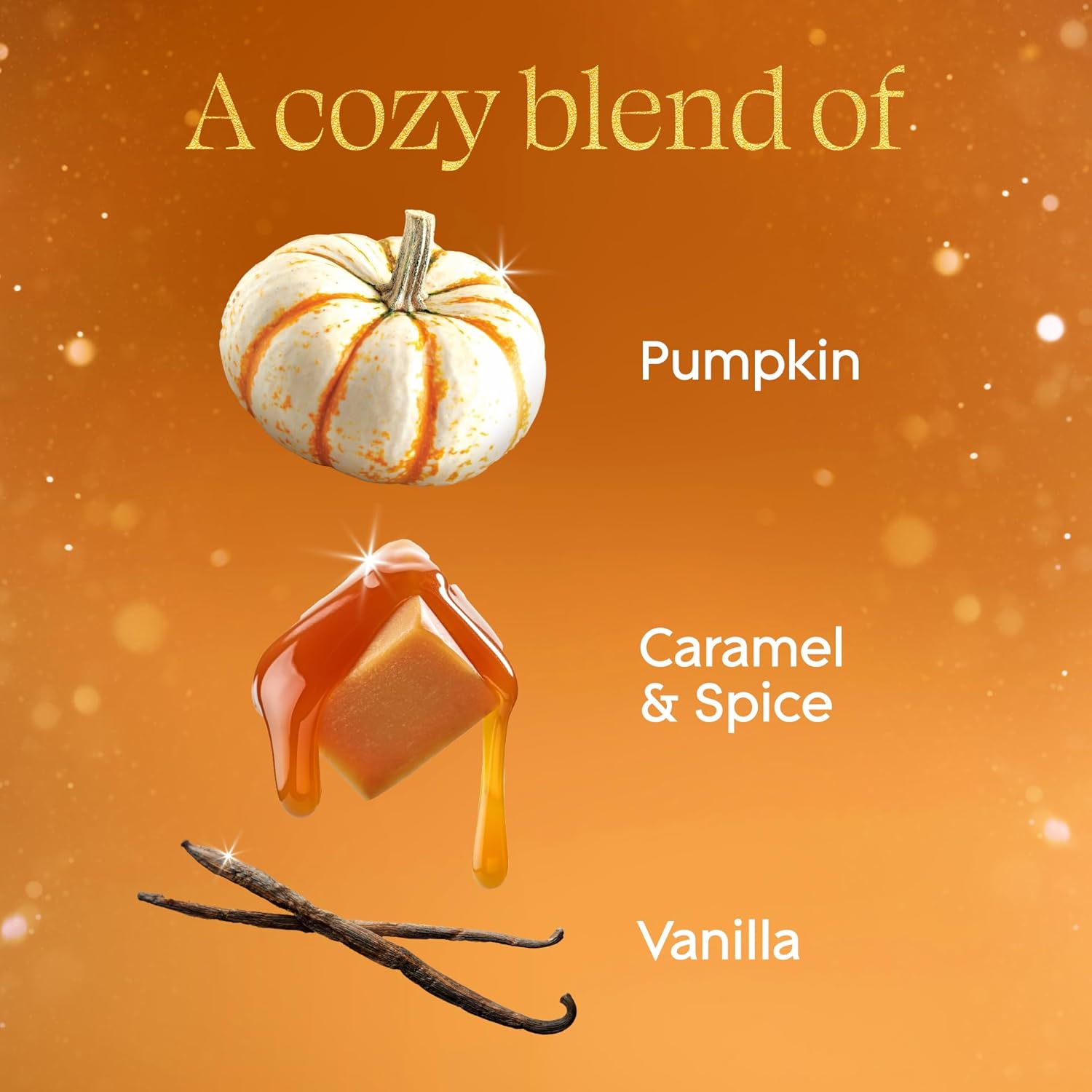 Glade 3-Wick Scented Candle Jar, Pumpkin & Ginger, Air Freshener Infused with Essential Oils, 6.8 Oz, 3 Count