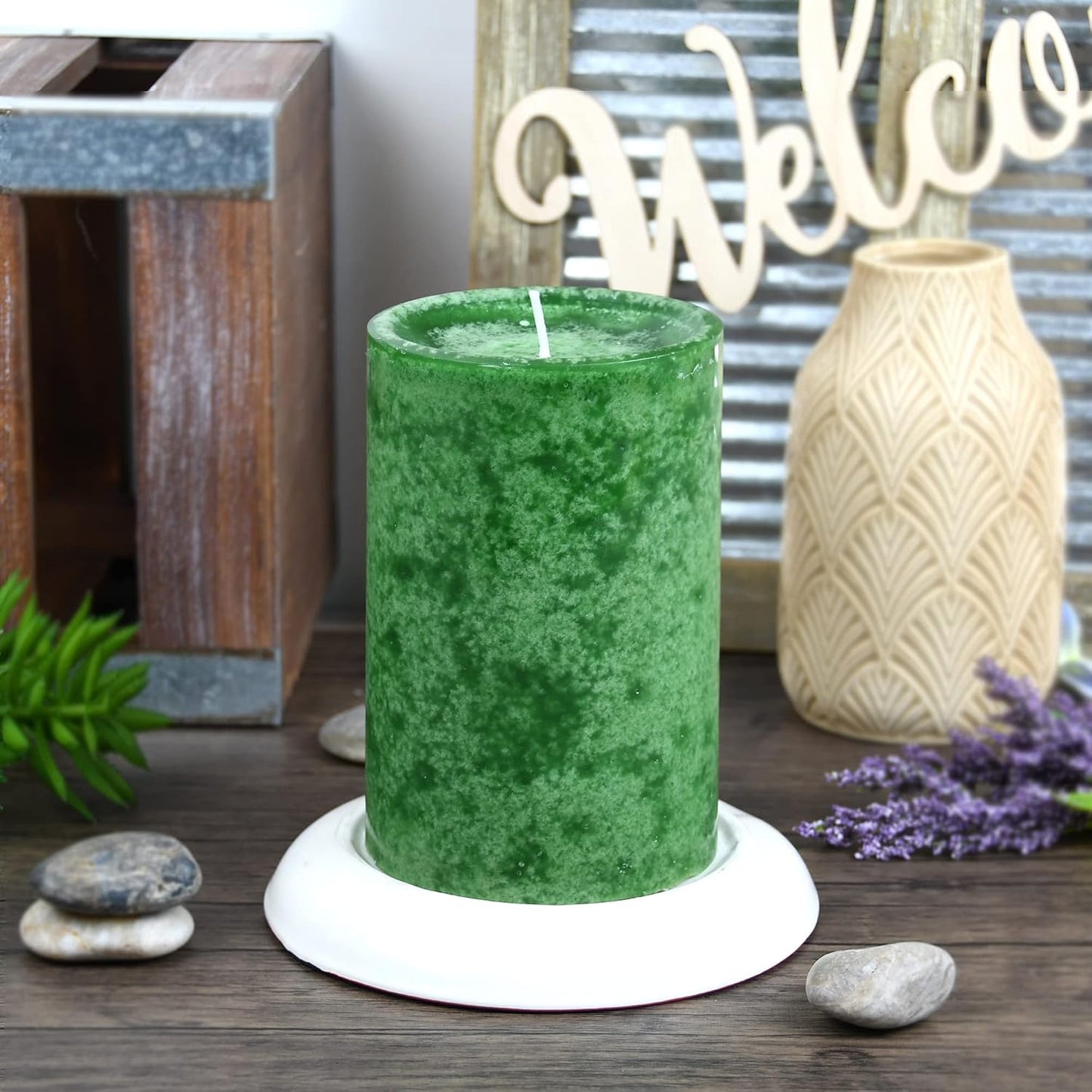 6 Inch Inch Holiday Forest Scented Pillar Candle
