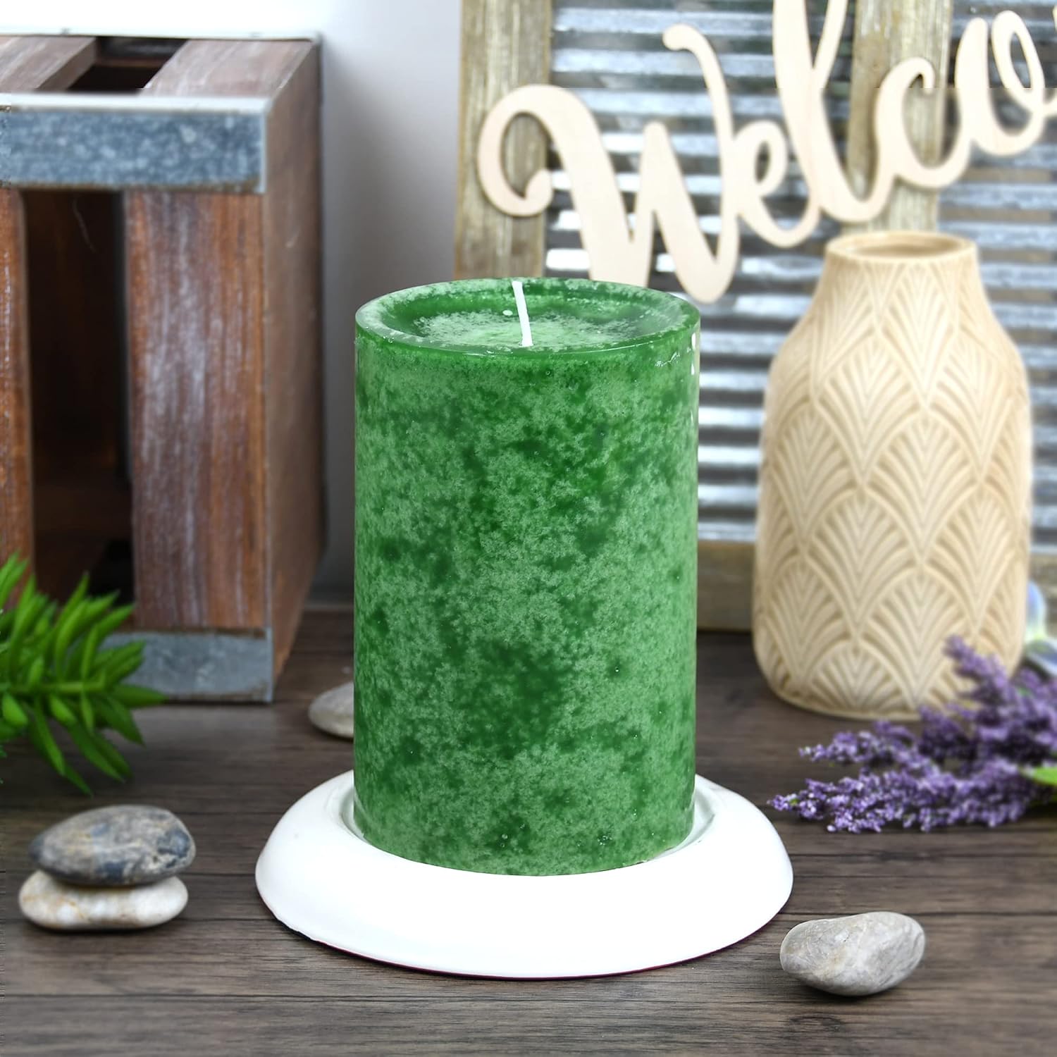 6 Inch Inch Holiday Forest Scented Pillar Candle