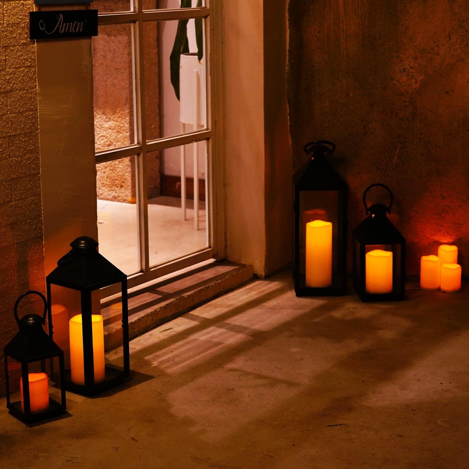 Homemory Large Solar Candles Outdoor Waterproof, 4"x6"8" 10", Dusk to Dawn, Solar Powered Flameless Candles for Outdoor, Lanterns, Set of 3
