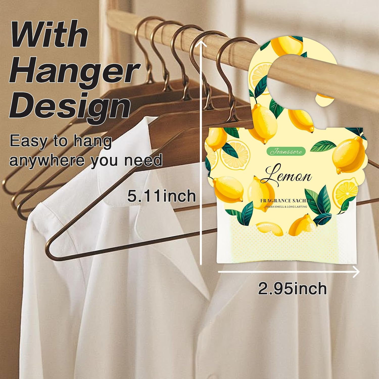 15 Packs Lemon Scented Sachets Bag for Drawers and Closets, Home Fragrance Sachet, Long-Lasting Hanging Closet Deodorizer Smell Goods for House