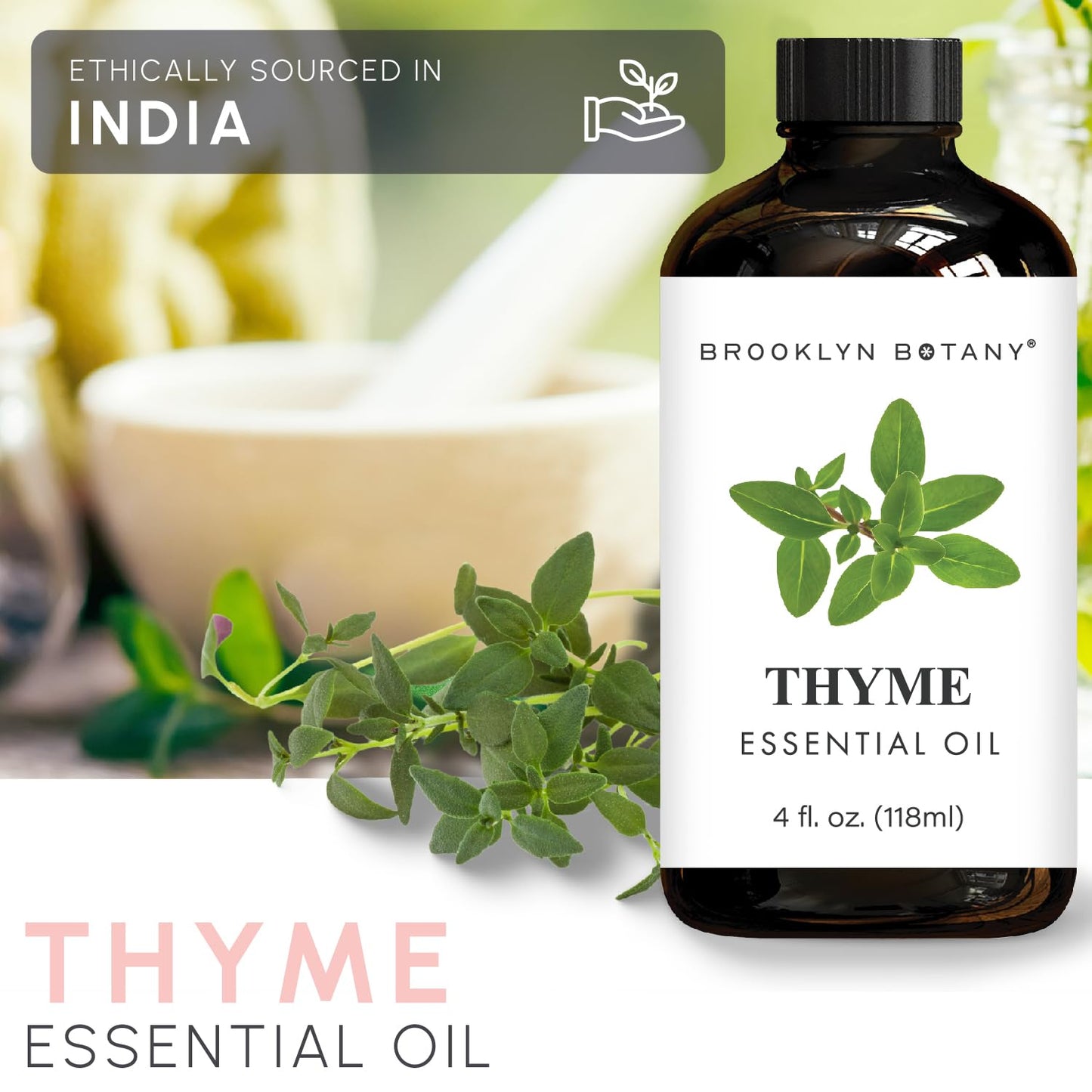 Brooklyn Botany Grapefruit & Thyme Essential Oils – 4 Fl Oz (Pack of 2) – 100% Pure & Natural – Refreshing & Herbal Aromatherapy Blend
