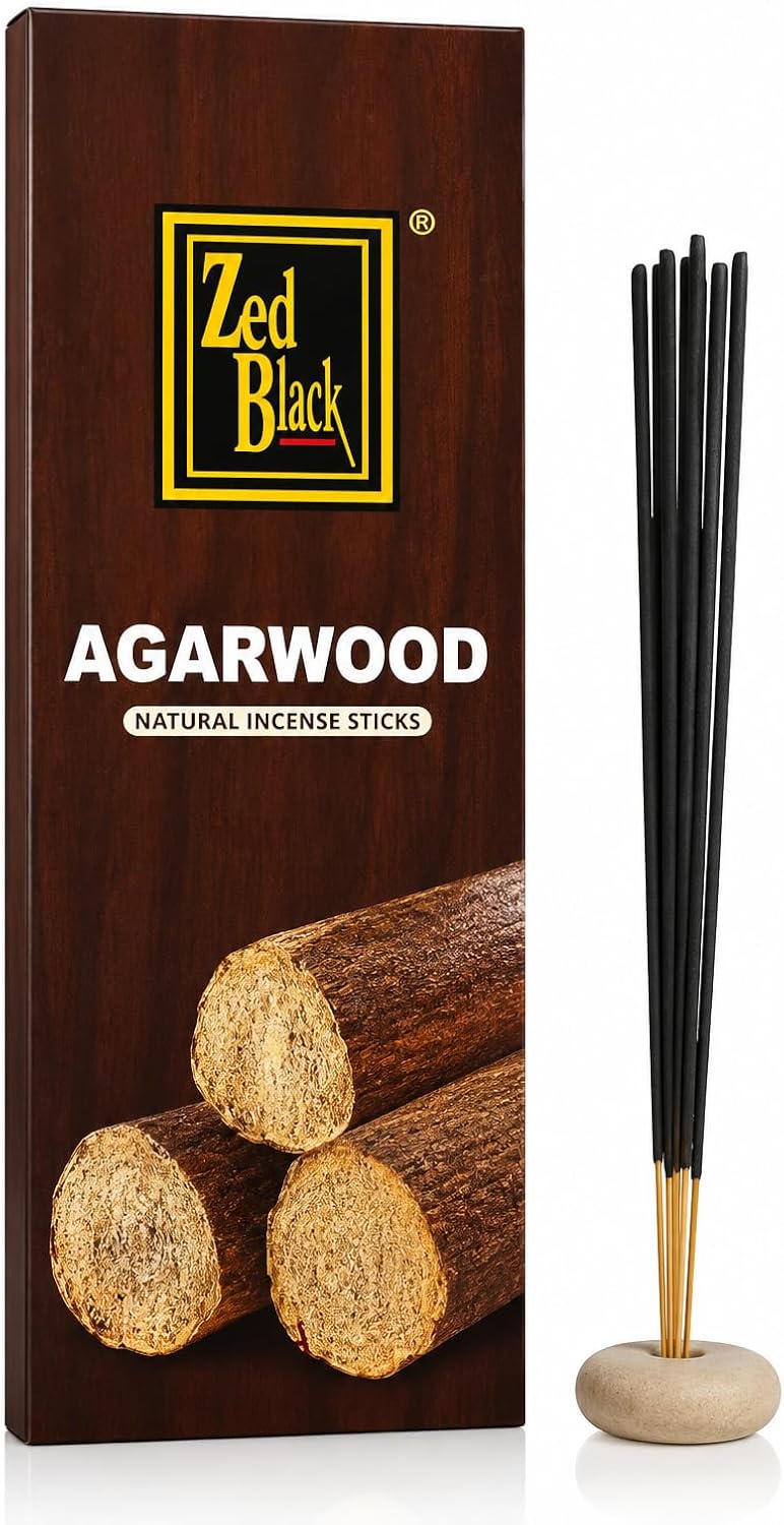 Zed Black Agarwood Incense Sticks | Natural Incense Sticks | Rich Woody Fragrance | Long-Lasting Aroma for Home Fragrance & Everyday Use