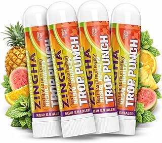 Z!NGHA Natural Aromatherapy Nasal Stick Boost Focus & Enhance Breathing | Portable Sinus Relief & Relaxation Nasal Inhaler Stick | Essential Oil Blend for Stress and Congestion (Tropical Punch)