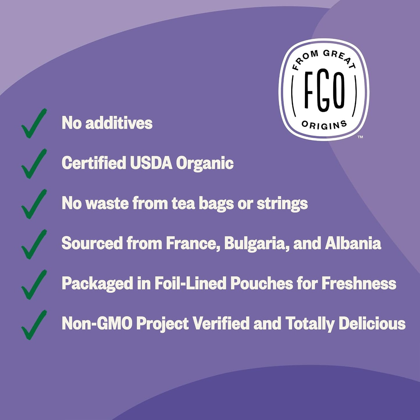 FGO Organic Dried Lavender Flowers, Extra Grade Dried Buds, Imported From France for Culinary or Sachet Bags, 16oz Bulk, Packaging May Vary (Pack of 1)