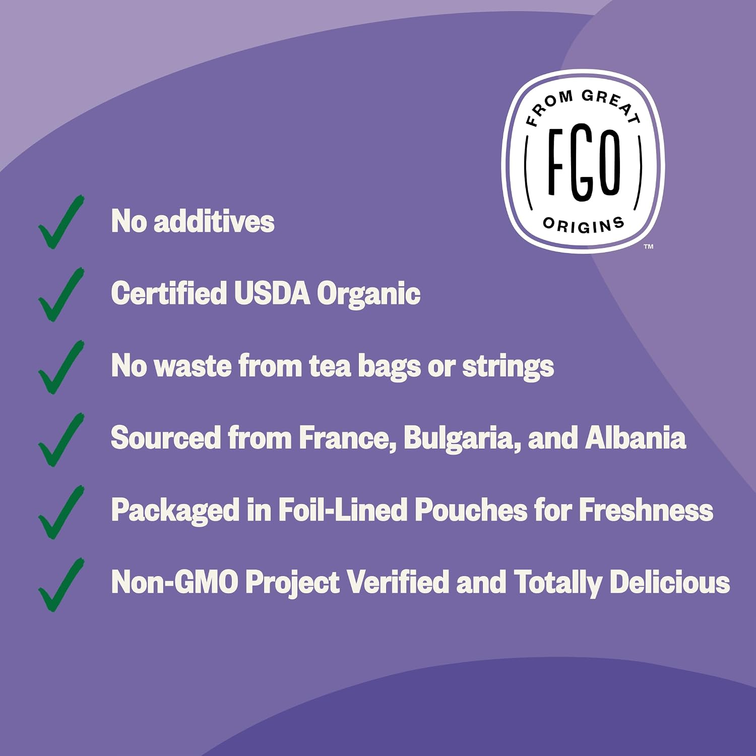 FGO Organic Dried Lavender Flowers, Extra Grade Dried Buds, Imported From France for Culinary or Sachet Bags, 16oz Bulk, Packaging May Vary (Pack of 1)
