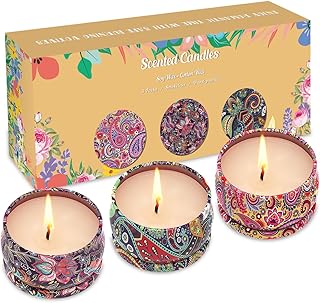 3 Pack Home Scented Candles - Strong Lavender, Vanilla & Rose Candle, 2.5 Oz, 100% Soy, Non-Toxic, Small Candle Set for Aromatherapy & Gifts, Baby Shower Prizes