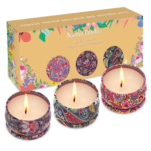3 Pack Home Scented Candles - Strong Lavender