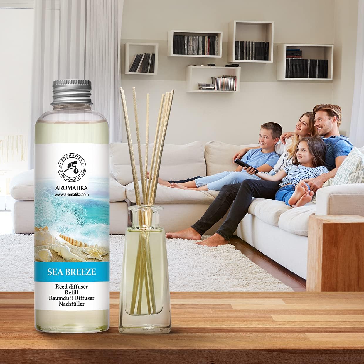 Reed Diffuser Refill - Sea Breeze 6.8 Fl Oz - Home Fragrance - Long Lasting Fresh Scent - Room Freshener