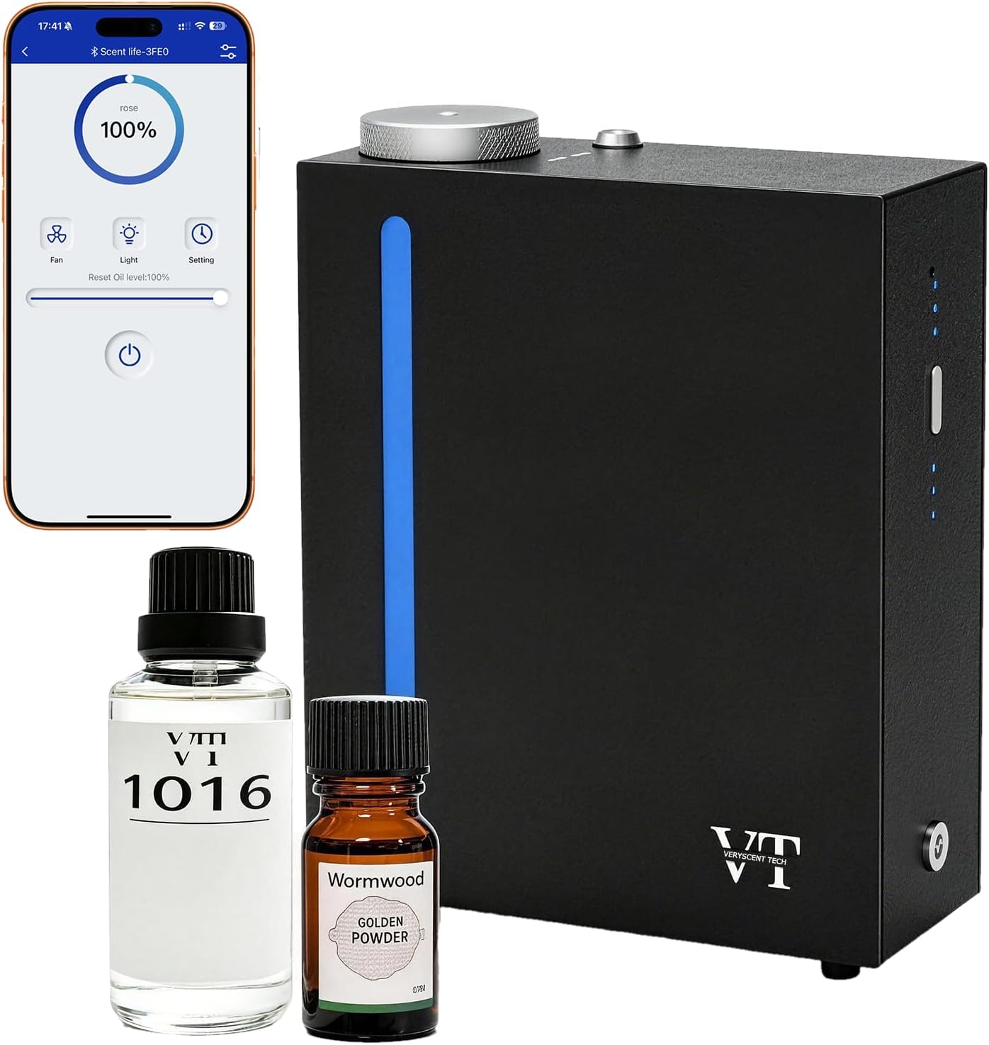 Waterless Essential Oil Diffuser 3000 Sq.Ft Coverage for Large Home,Hotel,Office,Includes fragrance essential oil set.Cold Air Scent Diffuser Machine with Bluetooth App Control,HVAC Fragrance Diffuser