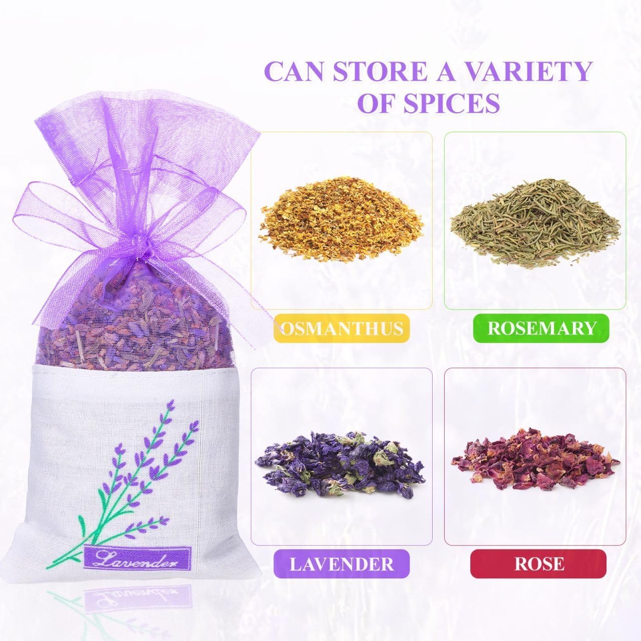 75Pcs Empty Lavender Sachet Bags, Purple Organza Drawstring Pouches for Dried Flowers, Potpourri and Closet Storage, Wedding Party Gift, Jewelry and DIY Crafts