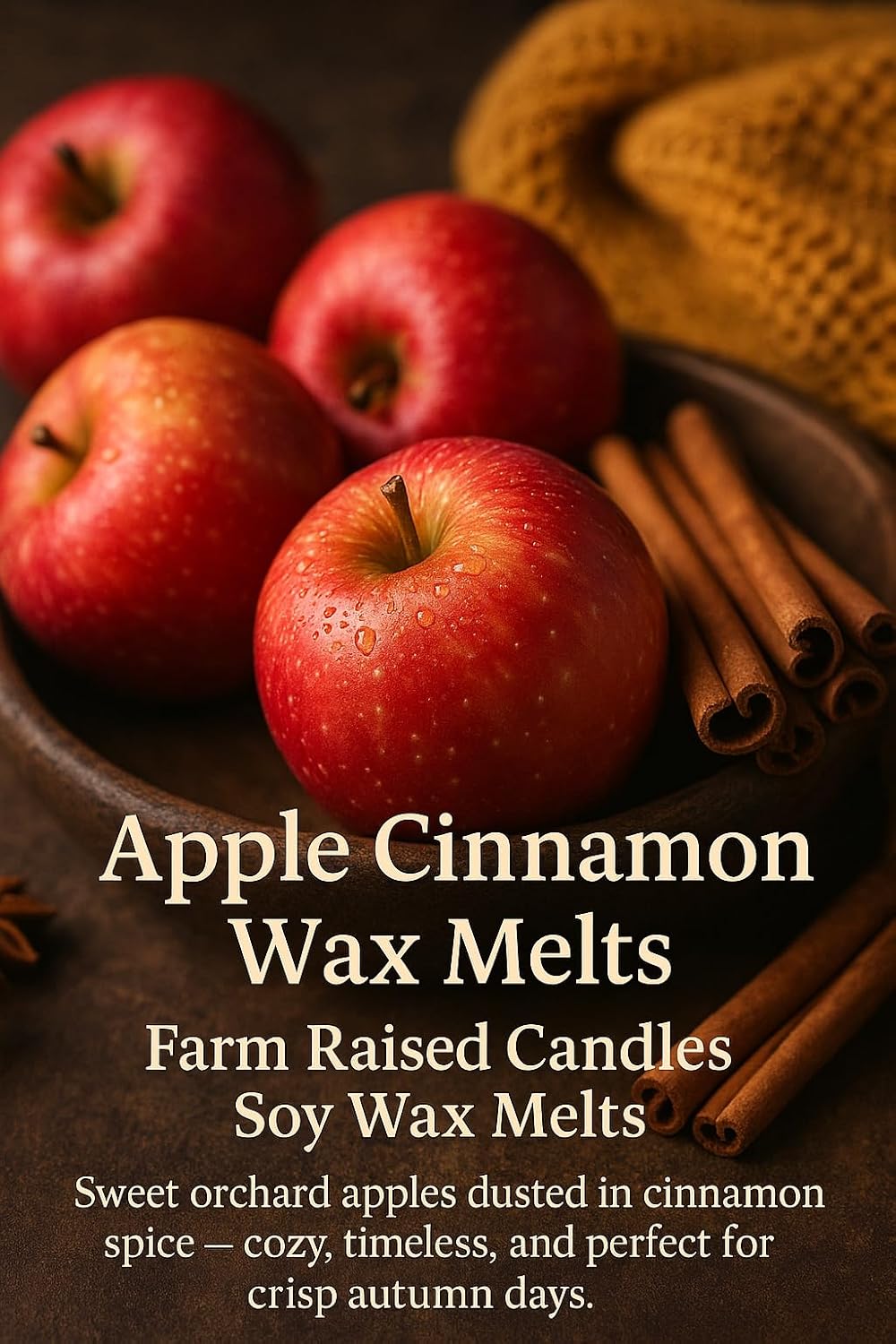 Soy Wax Melts 3-Pack (9 oz) | 100% American Soy Wax • Hand-Poured (Apple Cinnamon 3 Pack)