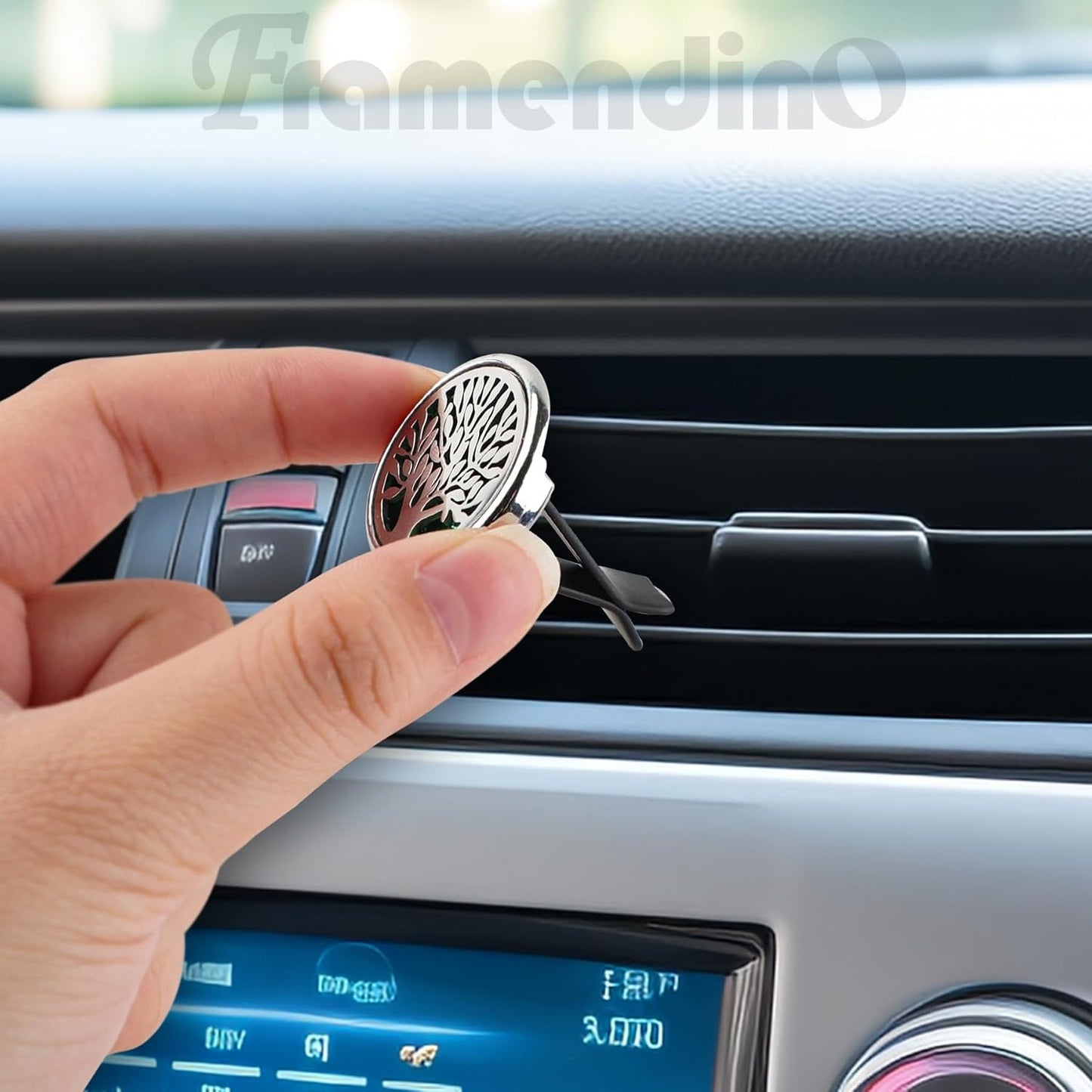 Framendino, 2 Pack 30mm Car Diffuser Vent Clips Life Tree Clip with 20 Shiny Felt Pads Essential Oil Fragrance for and Home
