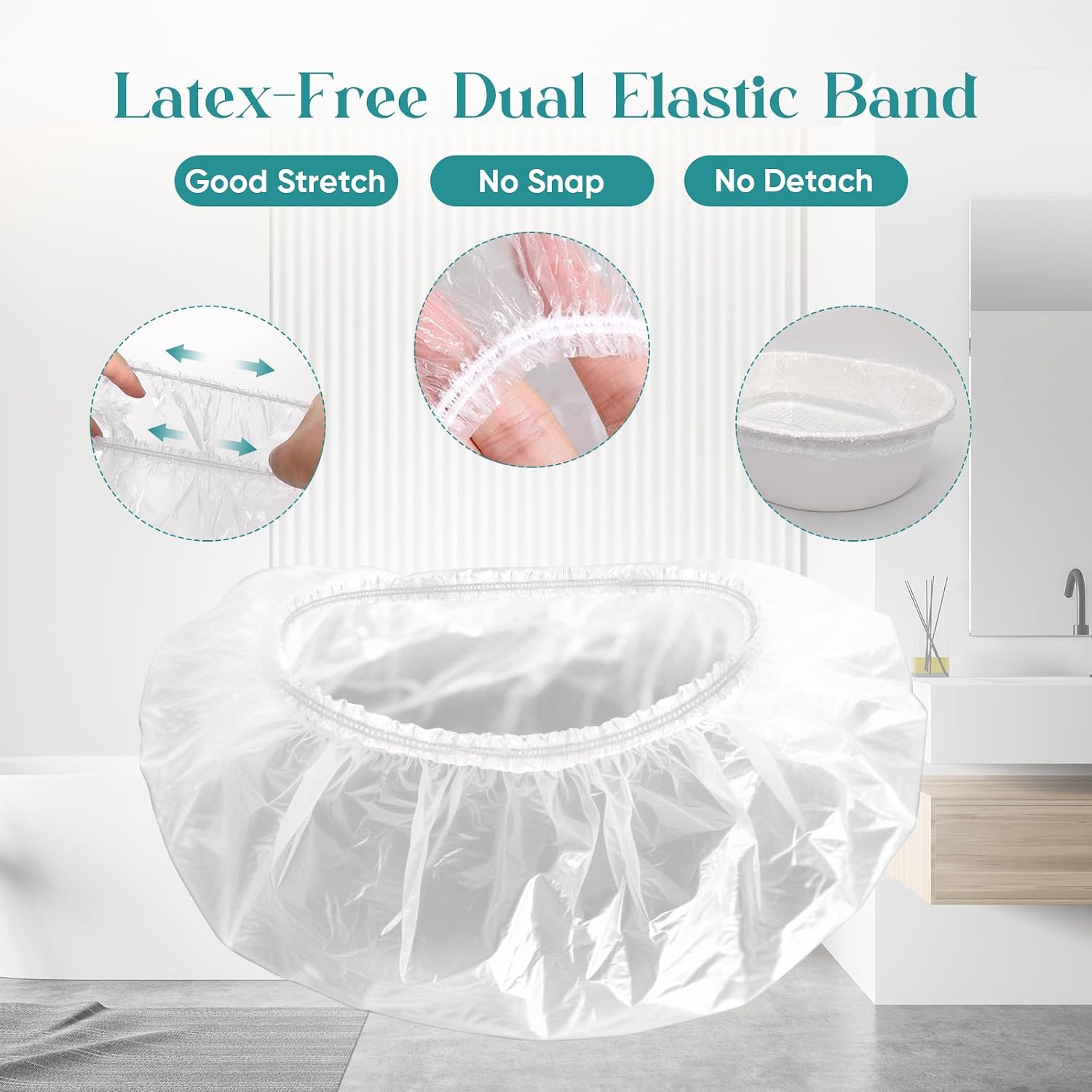Pedi Guard Bath Liners 100 Count Disposable Pedicure Liners, Spa Footsie Clear Pedi Guard Bath Liners for Foot Bath Spa Massage Thick Elastic