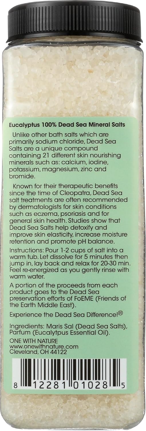 One With Nature, Bath Salts Eucalyptus, 32 Ounce