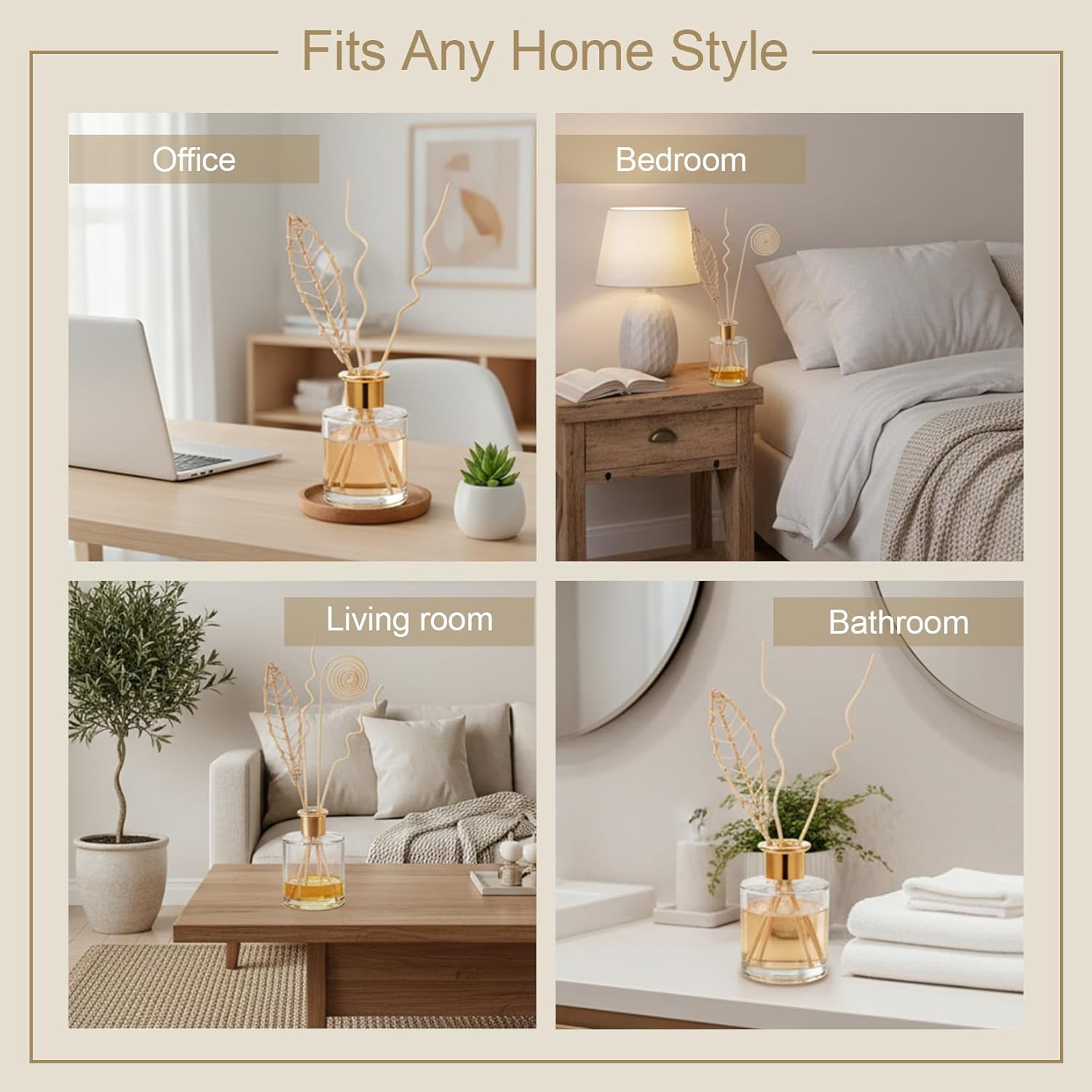 Reed Diffuser Sticks - 20PCS Rattan Reed Diffuser Sticks Natural Rattan Wood Essential Oil Diffuser Sticks, Keep Fragrance Scent for Home, Living Room, Bathroom, Bedroom, Office, Decor