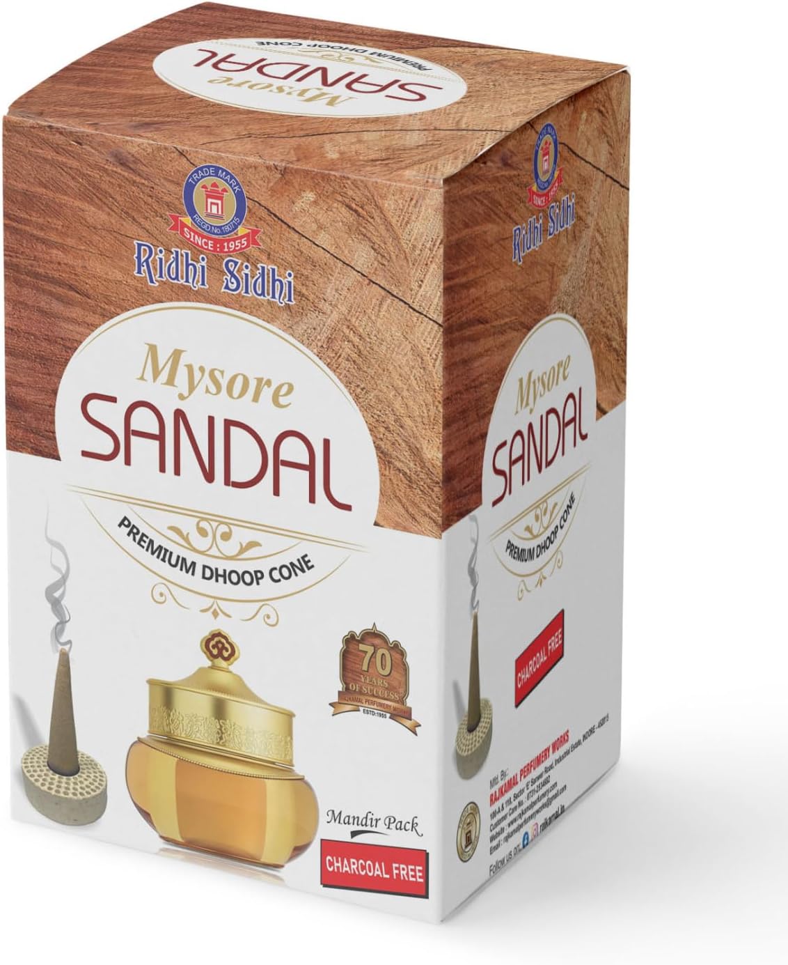Natural Incense Cone | 5 in 1 Dhoop | Mogra | Sandal | Rose | Aromatherapy for Meditation Yoga Relaxation - Pack of 4