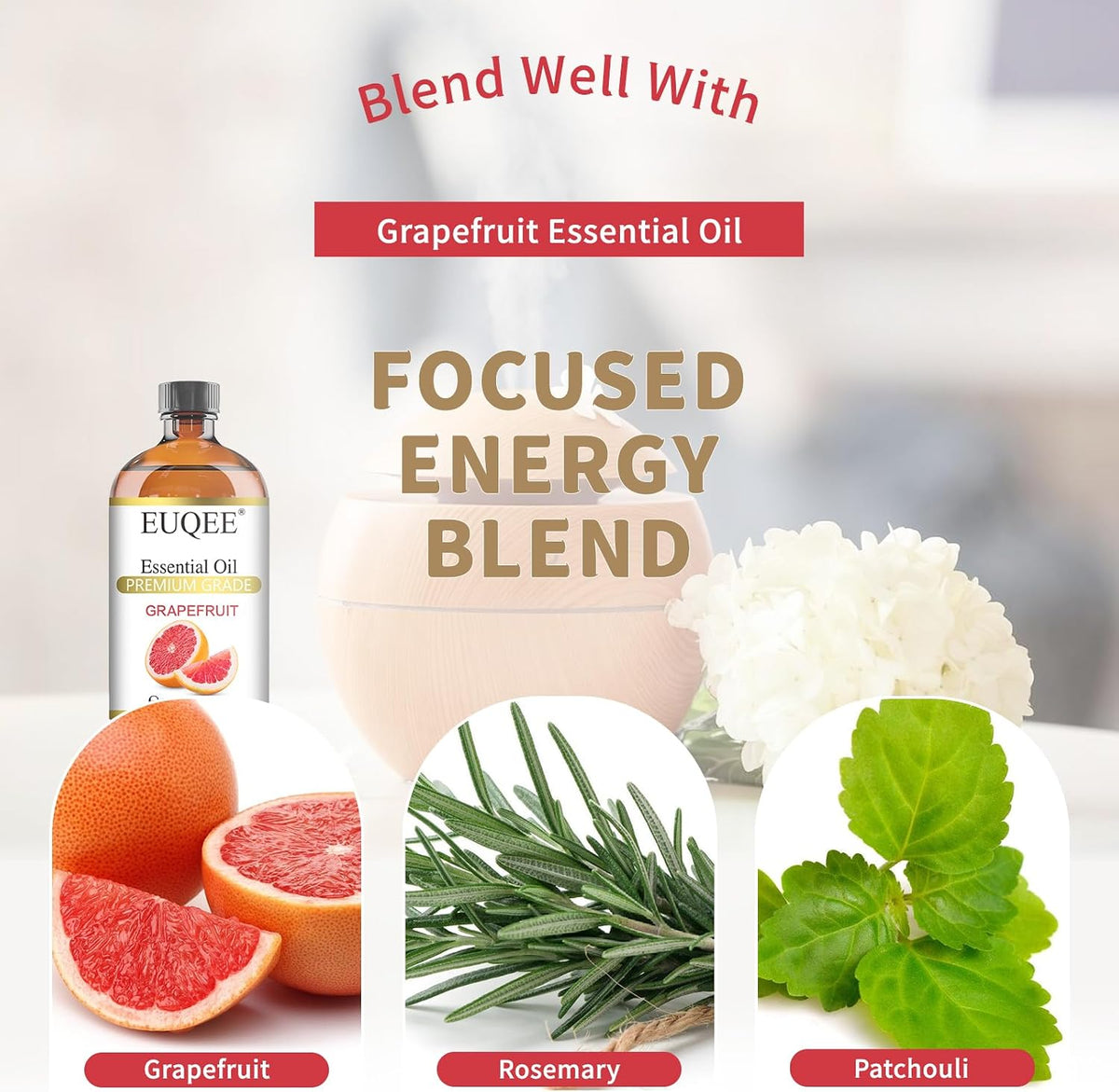 EUQEE Grapefruit Essential Oil for Candle Making 118mL/4.0 Fl Oz