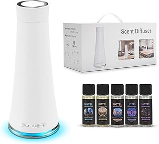 Waterless Scent Diffuser Kit，Included 5 * 20ml Hotel Scent Oils,7-Color LED Night Light, 160ml Large Capacity, Covers 1500 Square feet, Suitable for Homes, Offices, Hotels, and spas. (XL)