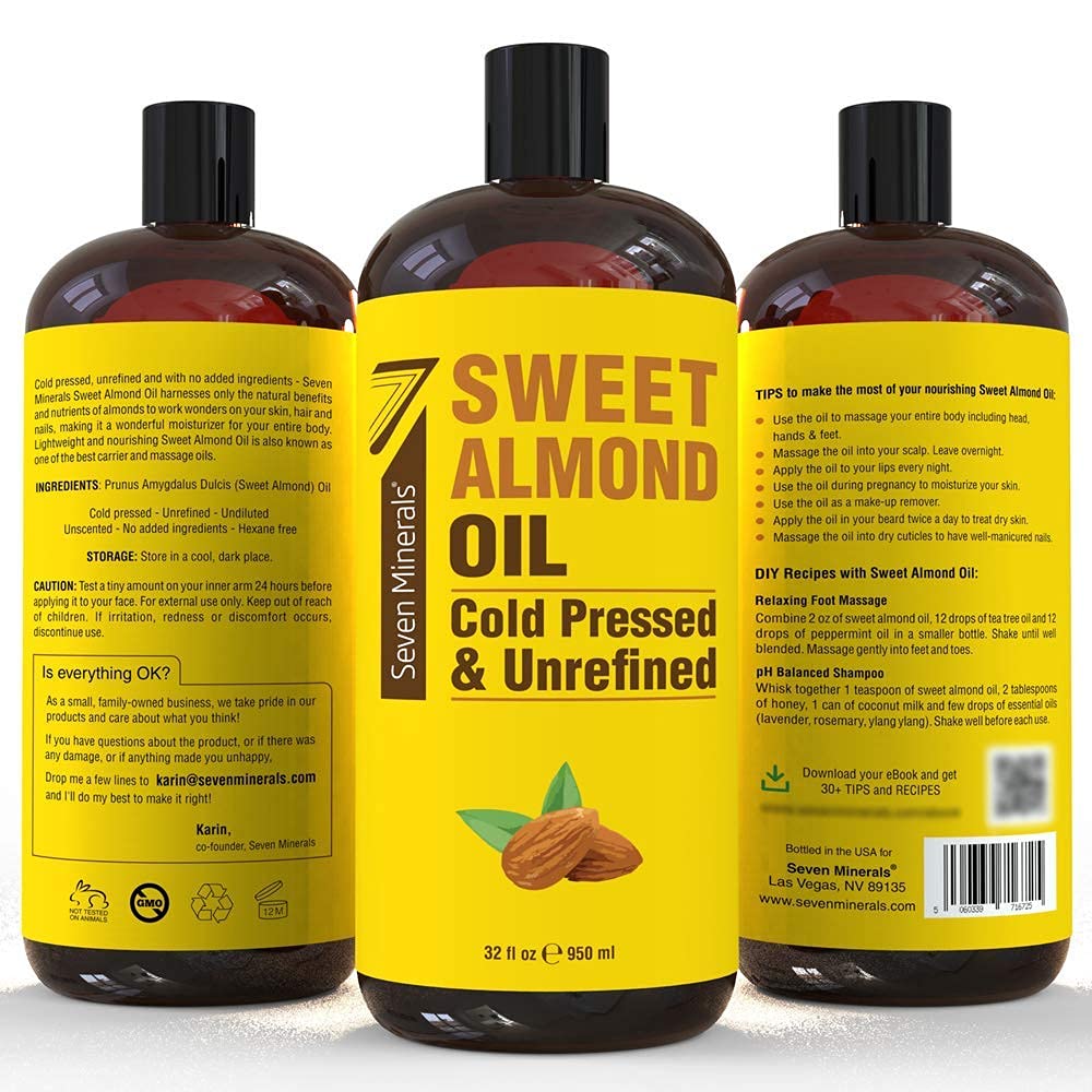 Seven Minerals Organic Vegetable Glycerin & Pure Sweet Almond Oil