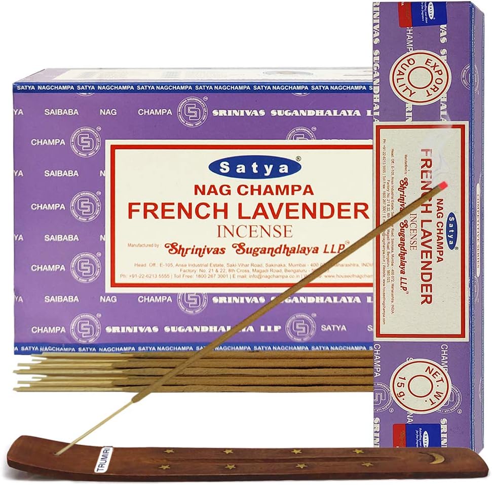 French Lavender Incense Sticks and Incense Stick Holder Bundle Insence Insense Satya Incense