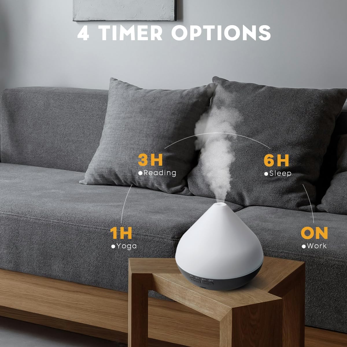 550ml Large Capacity Diffuser with Essential Oils, Aromatherapy Ultrasonic Air Humidifier for Bedroom, 7 LED Lights, Timer and Waterless Auto-Off for Home Decor Gift,Office Spa
