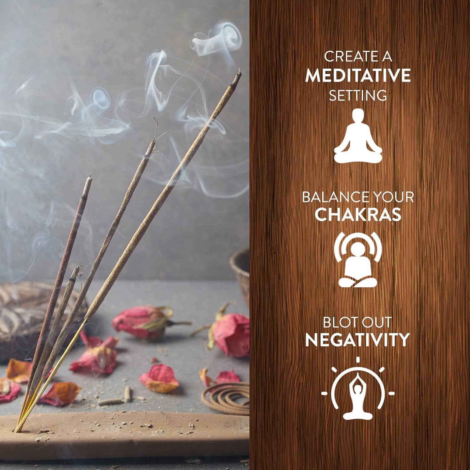HEM Premium Yog Chakra Masala Incense Sticks | Natural Long Lasting Fragrance For Negativity & Energy Balance | Aromatherapy Incense For Removing Negativity & Cleansing | Gift Set - Pack of 12