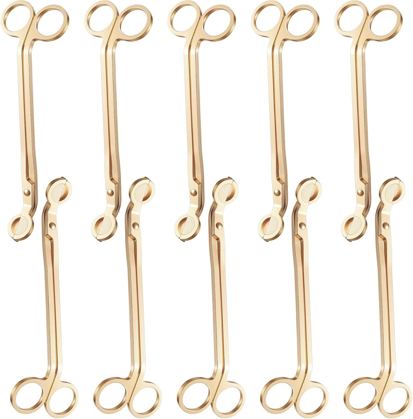 JIEYAO 10PCS Gold Stainless Steel Candle Wick Trimmers, 7 Inch Wick Cutters Candle Scissors for Cleaner Burn Prevents Soot Buildup