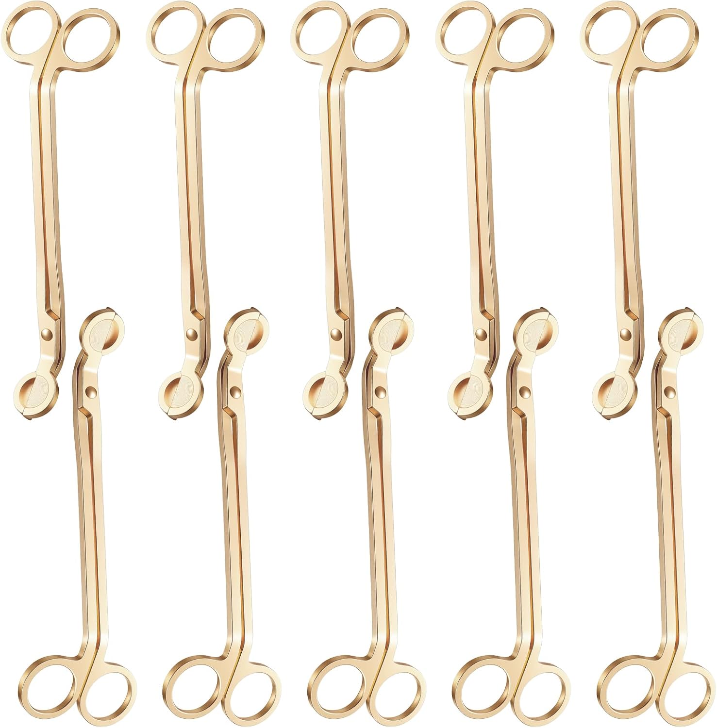 JIEYAO 10PCS Gold Stainless Steel Candle Wick Trimmers, 7 Inch Wick Cutters Candle Scissors for Cleaner Burn Prevents Soot Buildup