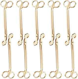 JIEYAO 10PCS Gold Stainless Steel Candle Wick Trimmers, 7 Inch Wick Cutters Candle Scissors for Cleaner Burn Prevents Soot Buildup