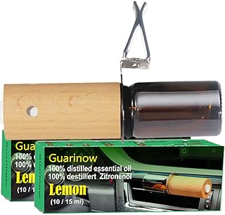 Refillable Car Essential Oil Diffuser with Lemon Oil (10ml), 30 Days’ Vent Clip Air Freshener Commuter Aromatherapy Non-toxic Strong Natural Fragrance Odor-fighting Fresh Scent for Women Men (2 Sets)