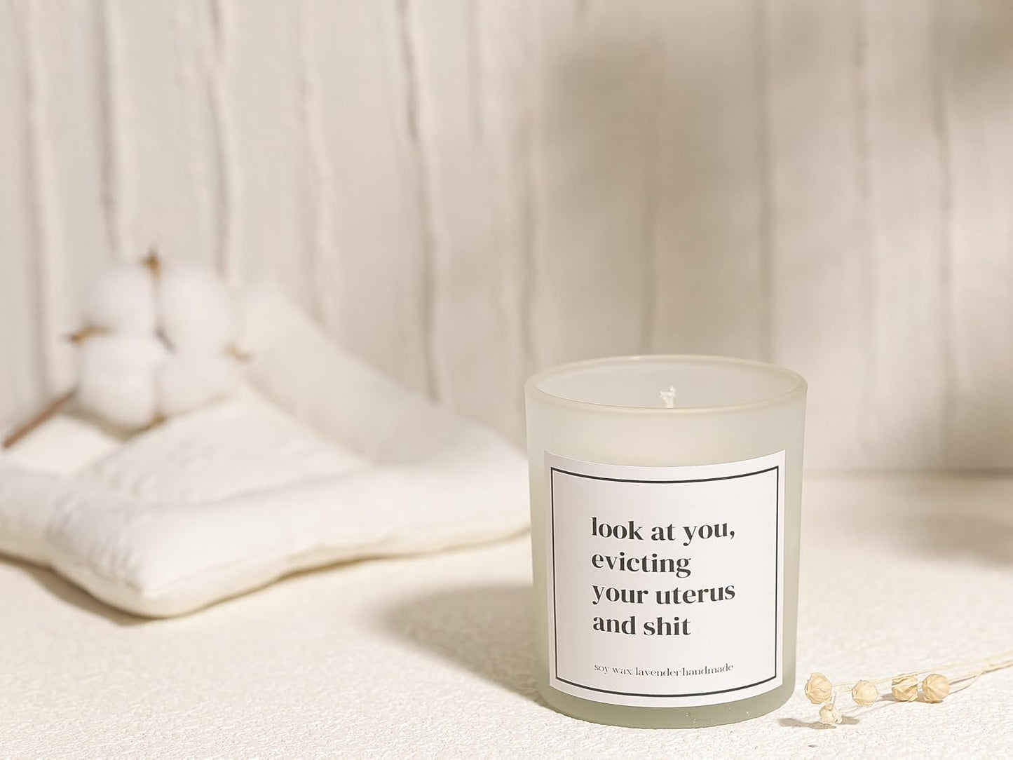 Get Well Soon Gifts for Women,mom,Grandma,Daughter,Sister,Friends,Coworkers.Look at You evicting Your Uterus Soy Candle,Hysterectomy Gift,Surgery Recovery Gifts for Friends