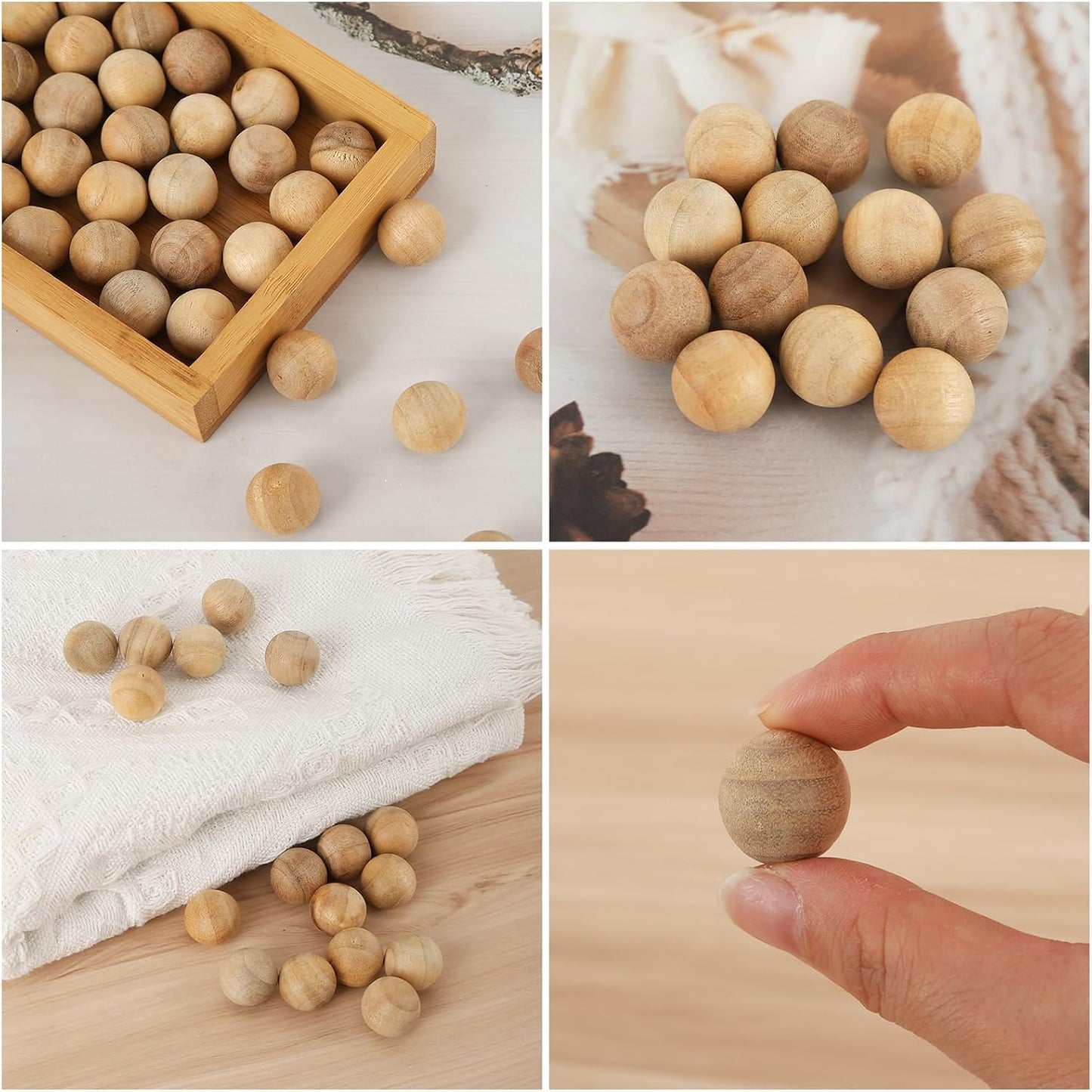 4 Bags,80 Wooden Balls