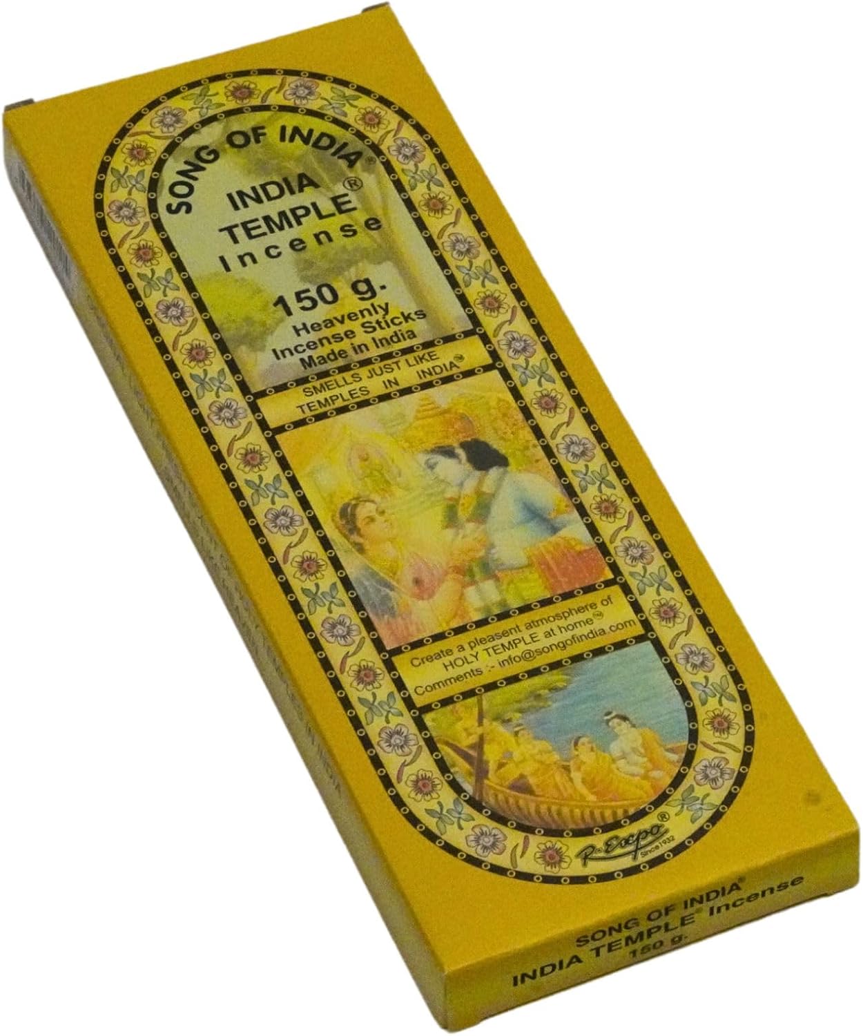 Song of India - India Temple Incense Sticks. 120 Stick Package. 150 Grams