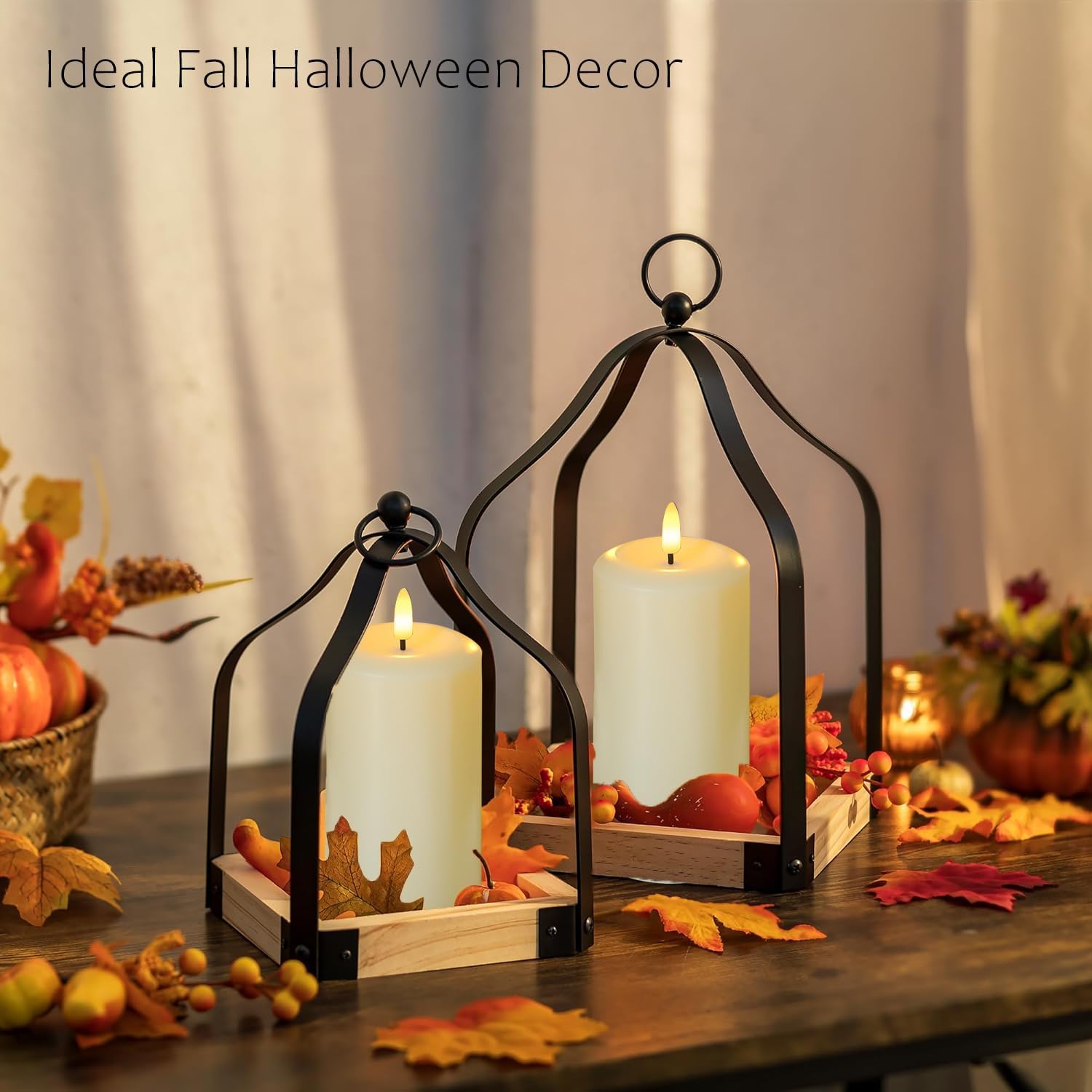 MUMCHASI 4 Packs Flameless Candles, Battery Operated Candles with Remote, Plastic LED Flickering Candles, Pillar Candles for Home Wedding Party Halloween Christmas D3 xH6 (Ivory)