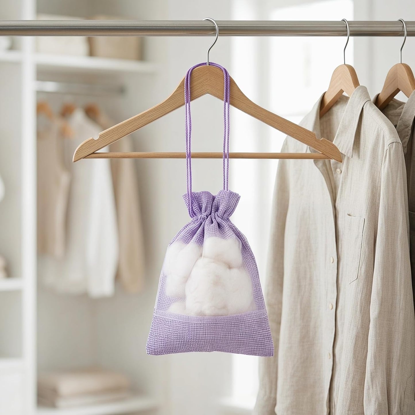 BESPORTBLE 10pcs Empty Sachet Bags for Lavender: 10x14cm Cotton Drawstring Pouch - Breathable Potpourri Holder for Closet Drawer Car