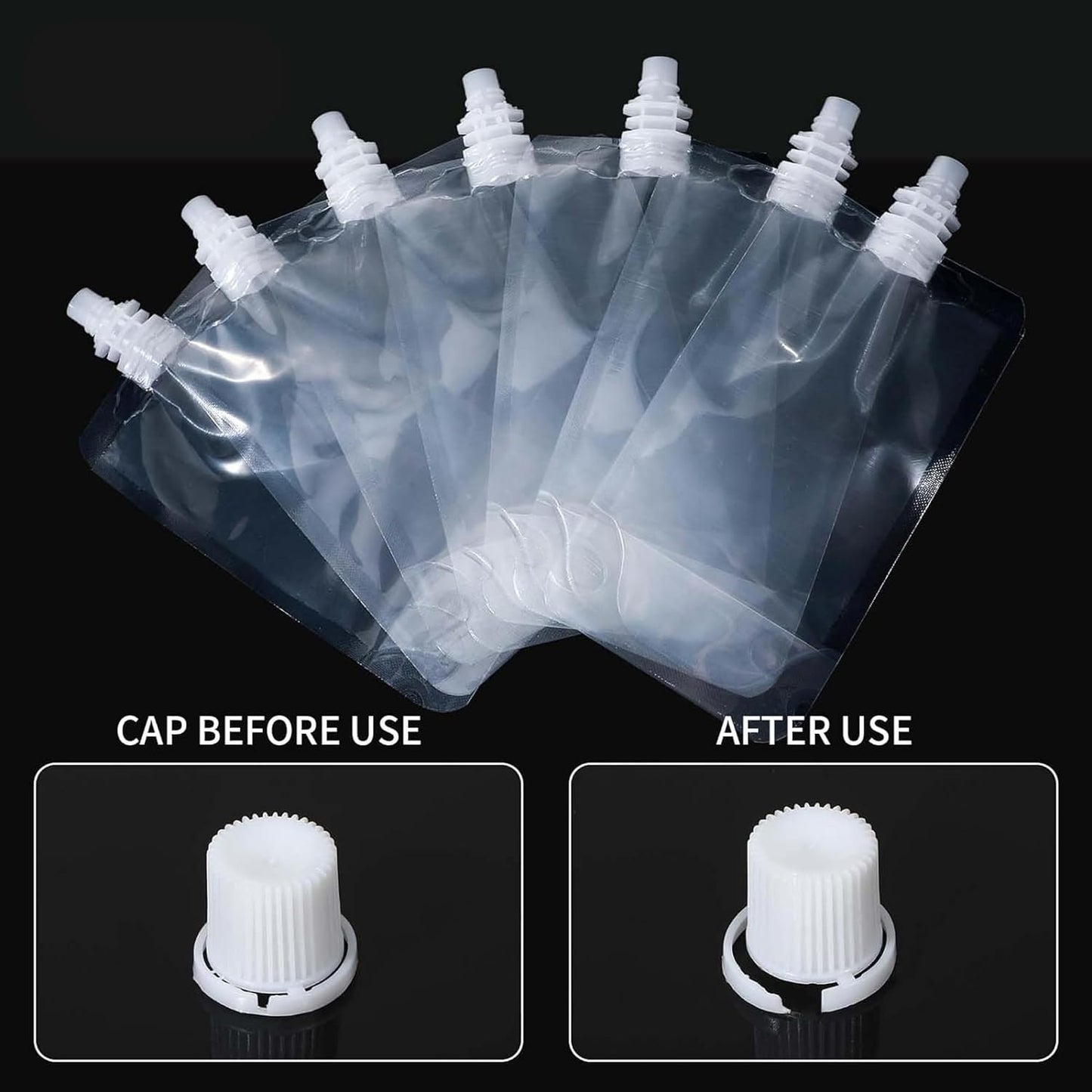 Squeezable Wax Melt Pouches 250ml / 8.45oz 20pk Bags for Liquid Squeezy Food Grade Reusable Drink Bags Cruise Flask Events Book Liquor Empty Concealable