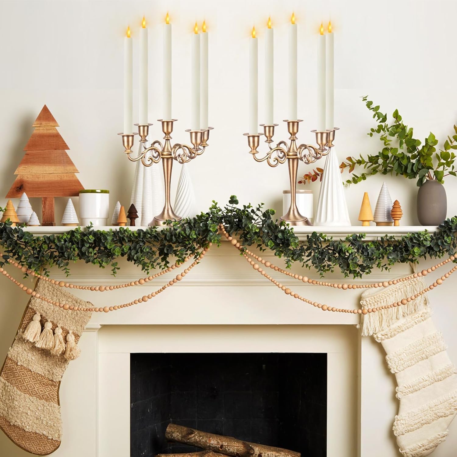 12PCS Flameless Taper Candles with 3D Flickering Flame Battery Operated Candles with 2 Remote with Button Cell Battery 10 Inch Ivory LED Candlesticks Window Candle for Christmas Home Decor