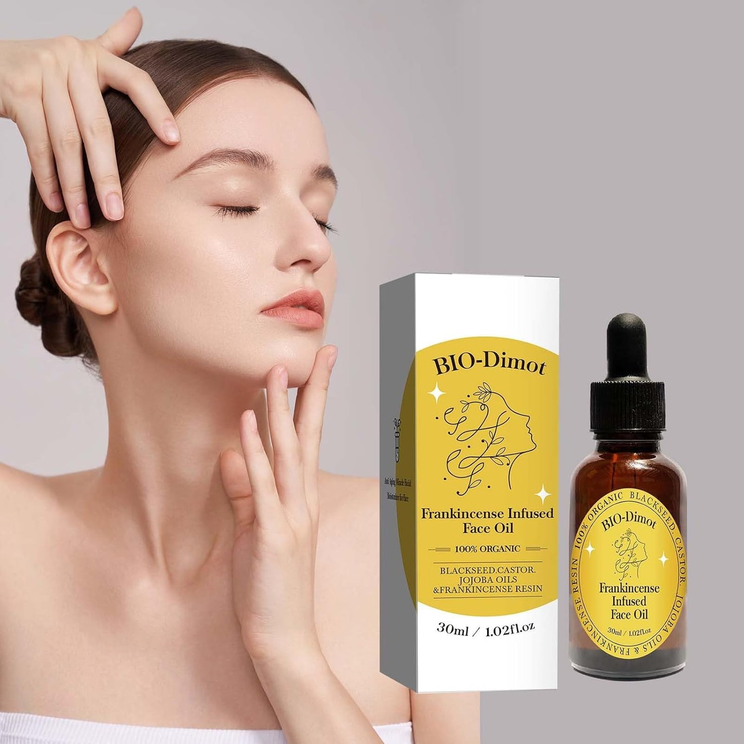 30 ML Frankincense Resin Oil for Face,Castor and Jojoba Oils Anti-Aging Facial Moisturizer Cold Pressed Serum.