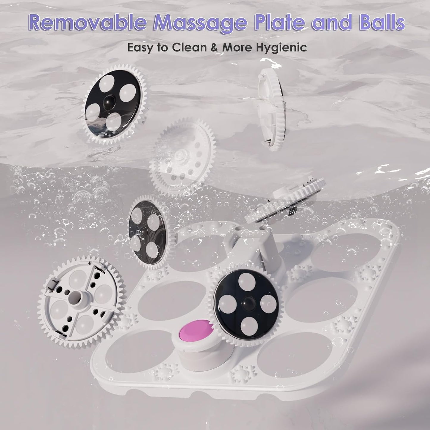 Collapsible Foot Spa Electric Rotary Massage, Foot Bath with Remote Control, Heat, Bubble, Temp Control, and 24 Motorized Shiatsu Massage Balls, Pedicure Foot Spa Tub for Stress Relief (Black)