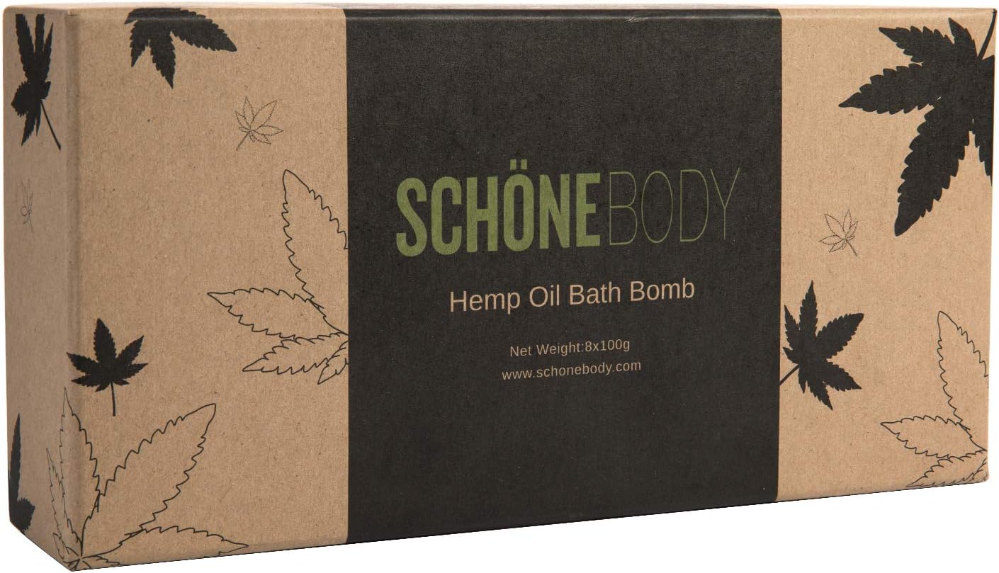 8 Pack Hemp Bath Bombs Set for Muscle Therapy & Relaxation | Large Vegan Fizzy Spa Gift for Women & Men | Natural Lavender, Mint Oils Moisturize Dry Skin & Soothe Stress, Wife Stocking Stuffers Gifts
