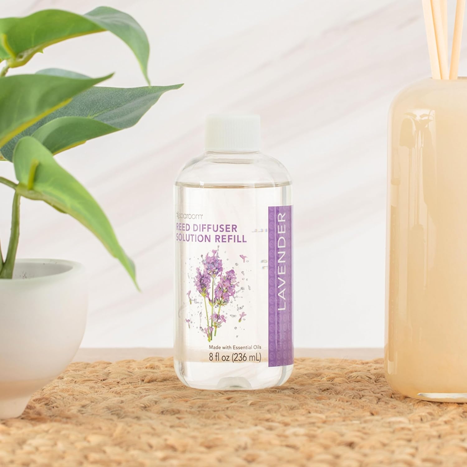 SpaRoom Reed Diffuser Oil Refill – Lavender Scent, 8oz Bottle for Home Fragrance, Calming and Relaxing Blend for Bedroom, Bathroom, or Office, Long Lasting Air Freshener, Aromatherapy Use
