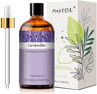 Lavender 3.38fl.oz Essential Oil, PHATOIL Aromatherapy Essential Oils for Diffuser, Humidifier, Perfect for DIY Soap, Candle, Bath Bombs Making(100ml)
