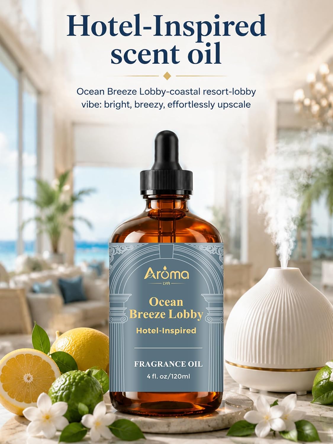 Ocean Breeze Lobby — a Hotel-Inspired Fragrance Oil that Feels Like a Coastal Resort Lobby, Diffuser Oil for Home for Diffusers and Crafting