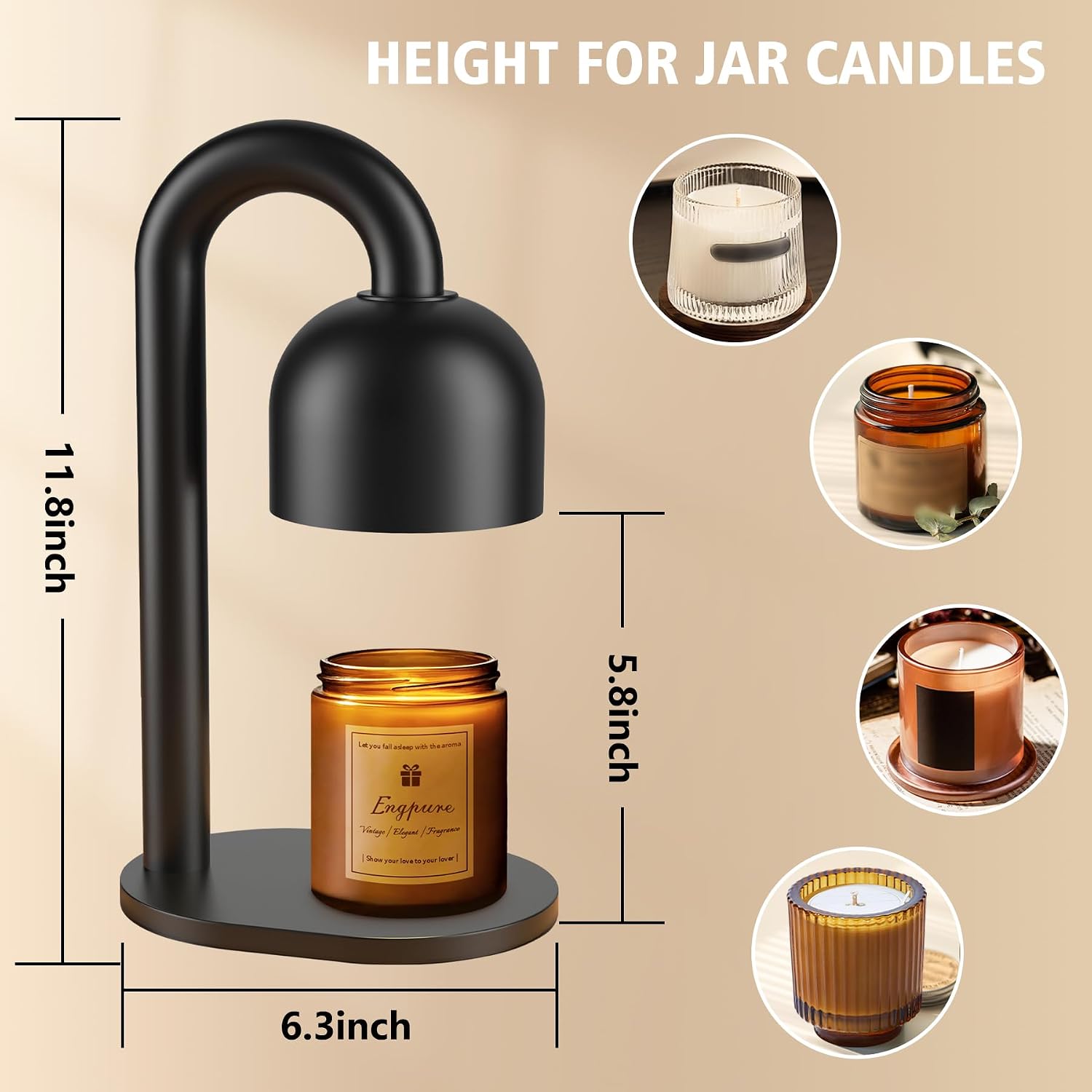 Engpure Candle Warmer Lamp with Timer Dimmer Adjustable Height for New Home Decor, Birthday Gifts for Women,Candle Warmer for Women Mom Mother's Day Gfit