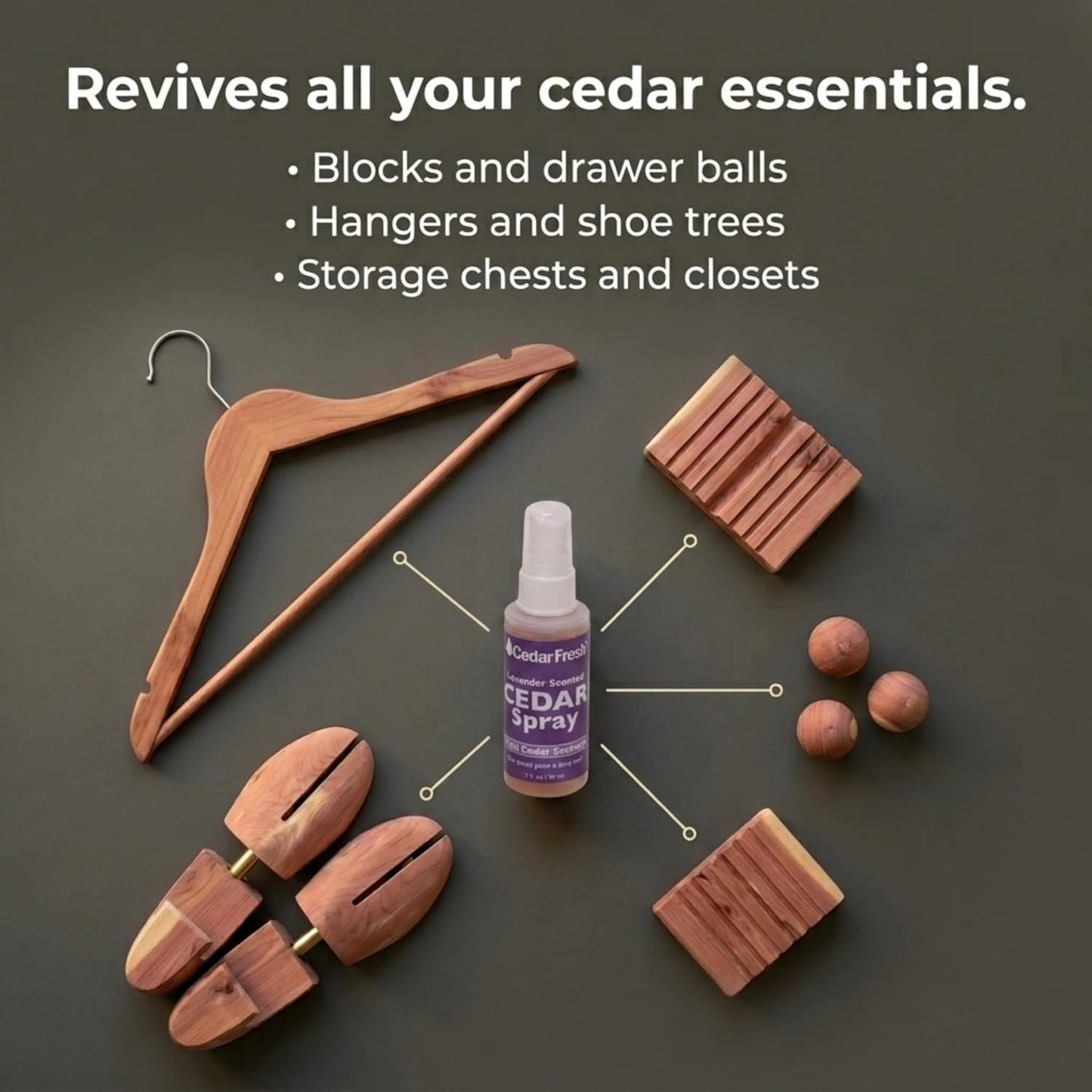 Household Essentials CedarFresh Lavender Cedar Power Spray, 2-Ounce Concentrated Essence for Blocks, Hangers, Closets, Drawers, Chests & Wardrobe Freshening