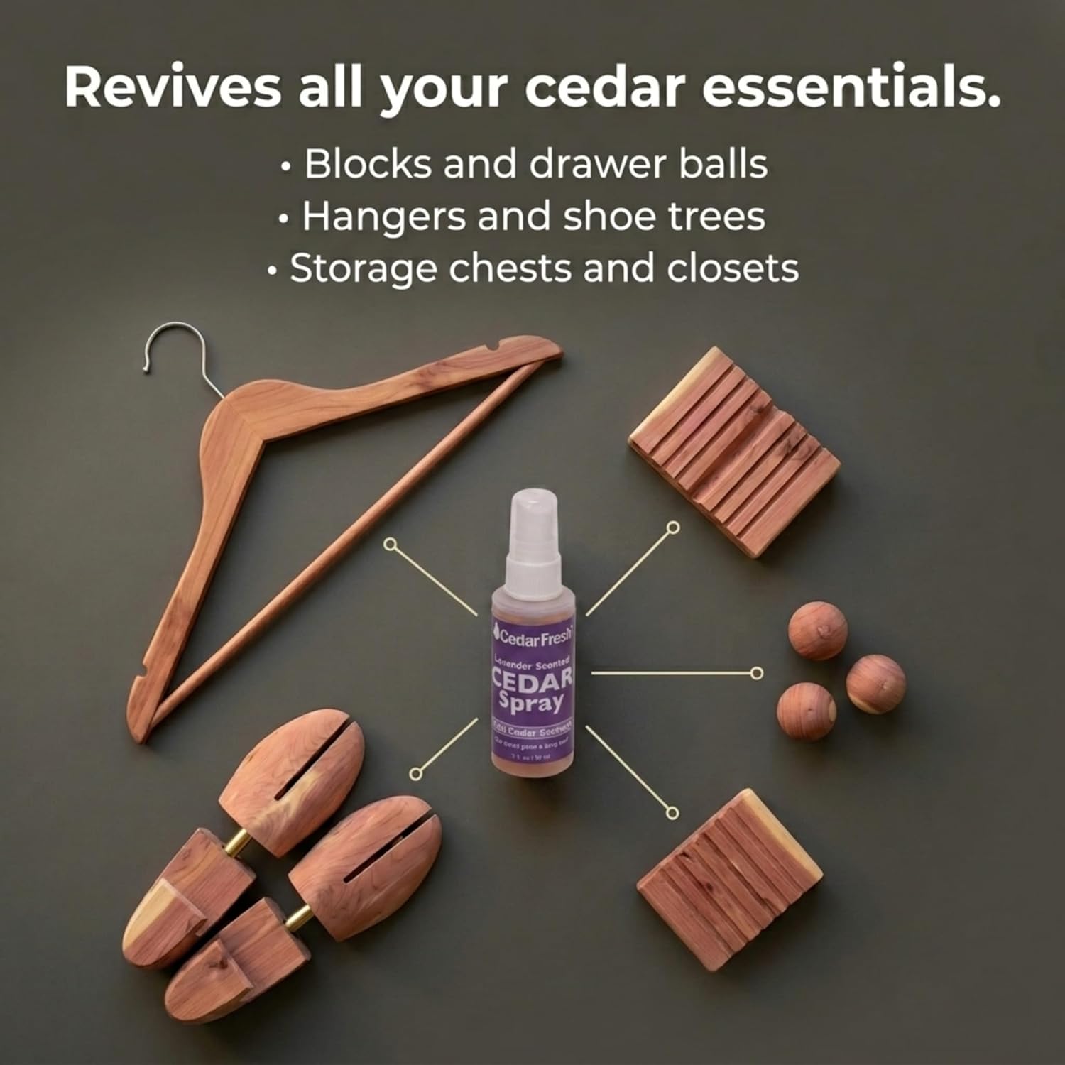 Household Essentials CedarFresh Lavender Cedar Power Spray, 2-Ounce Concentrated Essence for Blocks, Hangers, Closets, Drawers, Chests & Wardrobe Freshening