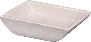 Creative Home Natural Champagne Marble Boat Shaped Candle Holder Candle Plate Accessory Organizer, Small, Beige